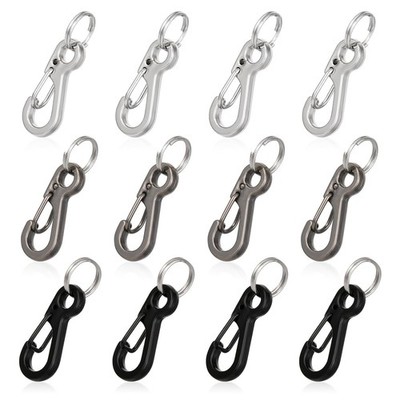 12Sets Mini Carabiner Clip Metal Spring Snap Hook 1 Inch Small Carabiner Clip...