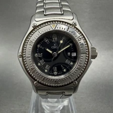 Ebel Discovery Watch Women 29mm Black Dial Steel Date Round 983912 New Battery