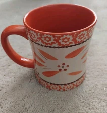 Temptations by Tara Old World Pattern Ceramic Mug Orange Color Variant 16 oz.