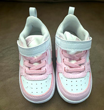 Nike Unisex Baby Toddler Pink/White Hook Loop Sneakers US 6C EU 22
