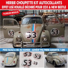 Herbie 53 Adesivi Vintage Effetto Uso Autocollante VW - New Beetle Coccinella