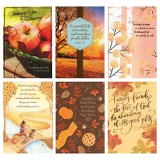 LOT OF 6 Assorted DAYSPRING RELIGIOUS THANKSGIVING Greeting Cards + Envelopes