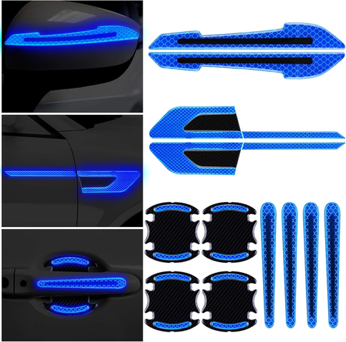 12 Pieces Reflective Car Stickers Set Rearview Mirror Reflective Warning Sticke