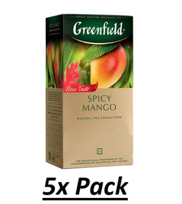 5xTee Greenfield herbal SPICY MANGO 25 Beutel Oolong Tee Collection зеленый чай 