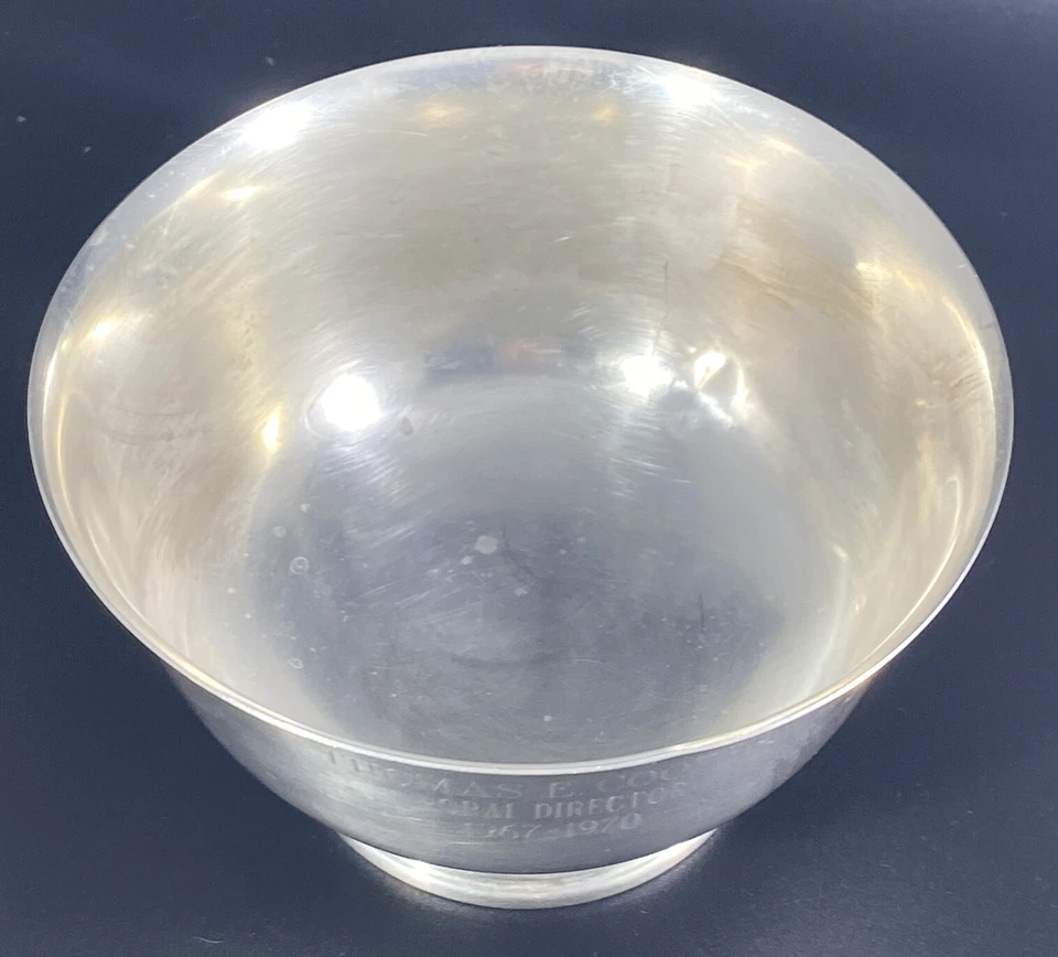 "CUENCO DE 3"" STERLING BY FINA EJEMPLAR PAUL REVERE 1768 FIRMADO" Foto 3 de 4