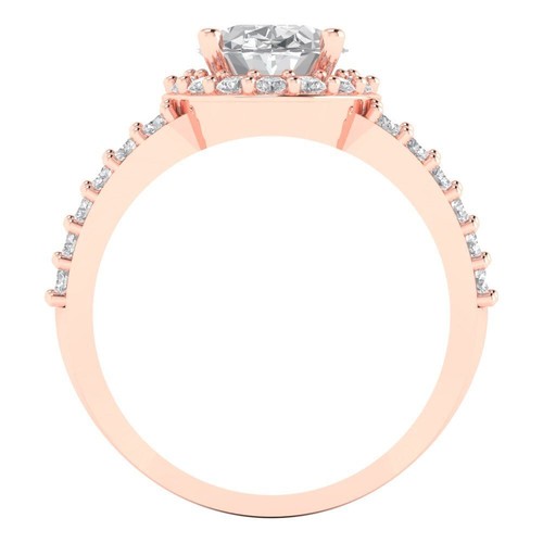 2.6 tcw Oval Cut Statement Cocktail Ring for Women, 14K Rose Gold Clear - Picture 4 of 11