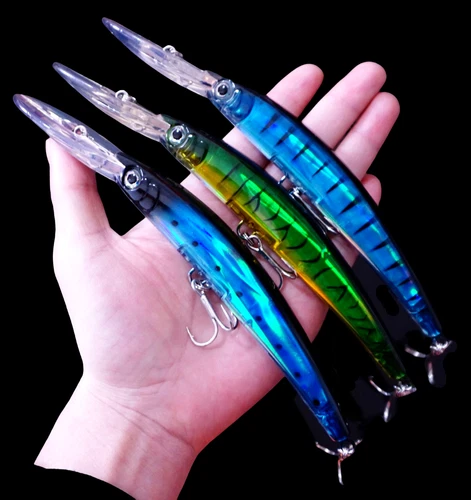 3PCS Long Fishing Lures Minnow 23.5g Crankbait Trolling Artificial Sinking Bass - Picture 2 of 6