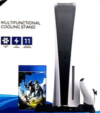 Voyee For P-5 PS5 Vertical Stand Cooling Fan Dual Controller Charging New