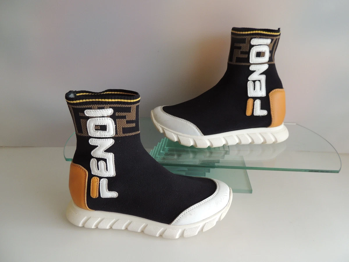 Fendi - Logo-Print Leather Sneakers - Men - Off-white Fendi