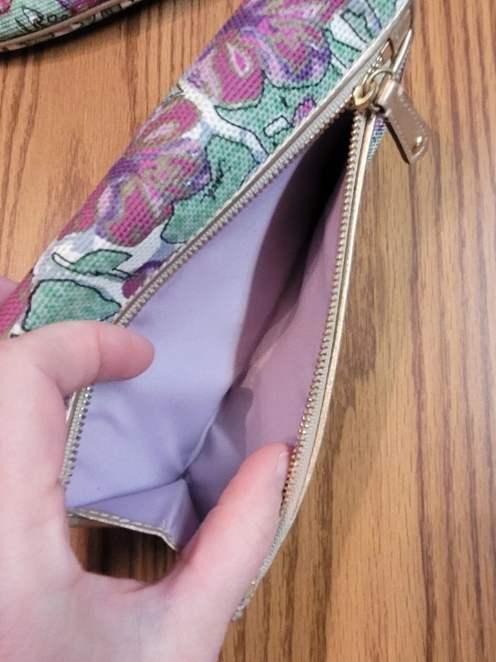 Cartera y muñeca vintage Coach Ashley Iris floral sobre delgado F44748 Foto 4 de 4