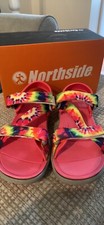 NEW Girl s NORTHSIDE Bayside Sport Sandals, Sz 3, Fuchsia/Multi