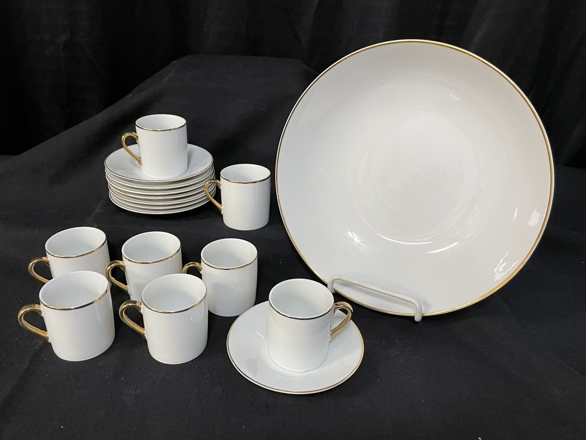 CARRIE Noritake Ireland style Serving Bowl PLUS 8 Espresso Cups