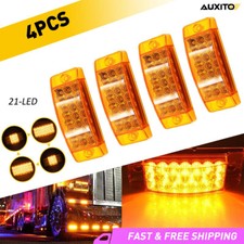 4pcs 6amber 21-led Clearance Side Marker Lights Turn Signal Light Truck Trailer