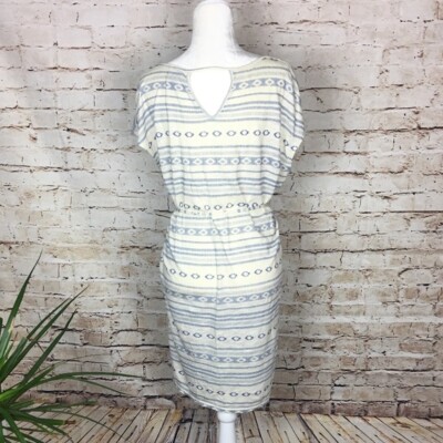 Lucky Brand Blue & White Aztec Print Short Sleeve Dress | eBay