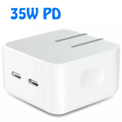 35W Dual USB-C Fast Charger Power Adapter Type C PD Cable For iPhone 14 13 12 11