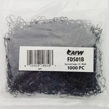 AFW Duo Lock Snaps Size #1 Black (20 lbs / 9 kg test) 1000 pcs Bulk Pack FDS01B
