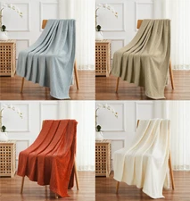 Ultra Soft & Plush Herringbone Fleece Throw Blanket Covers - Assorted Colors