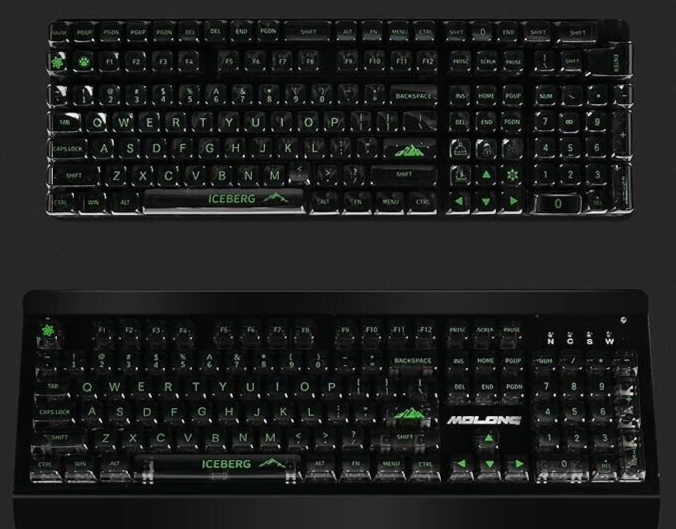 USHOW Transparent Backlit Double Shot Gaming Keycap Set for Enhanced Illumination and Style