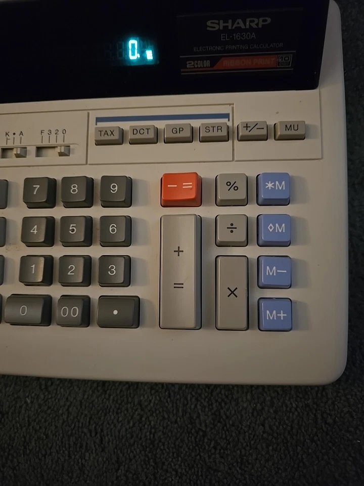 Sharp EL-1630A Electronic Printing Calculator, Tax Function, W/ Manual - Image 4 of 4