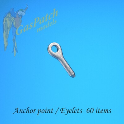 GasPatch Models #13-48017 1/48 Metal Turnbuckles Anchor Points/Eyelets (60pcs)