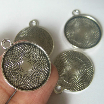 10pcs 22mm Antique Sliver Setting Cabochon Base Tray Bezel