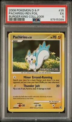 2008 POKEMON DIAMOND & PEARL #35 PACHIRISU-REVERSE FOIL BK