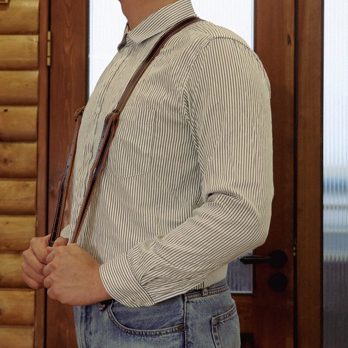 TOURBON Vintage Leder Y-Rücken Hosenträger Haken Anzug Hose für Abschluss Geschenk USA - Bild 21 von 24