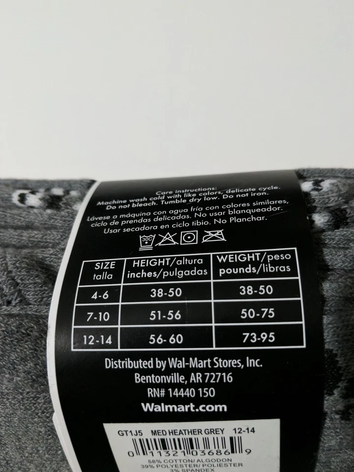 Niñas George Negro Blanco Gris Pesado Algodón Medias Talla 12-14 NUEVO Foto 3 de 4