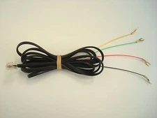 Vintage telephone modular wall cord 7ft antique phones Black / Gray economy cord