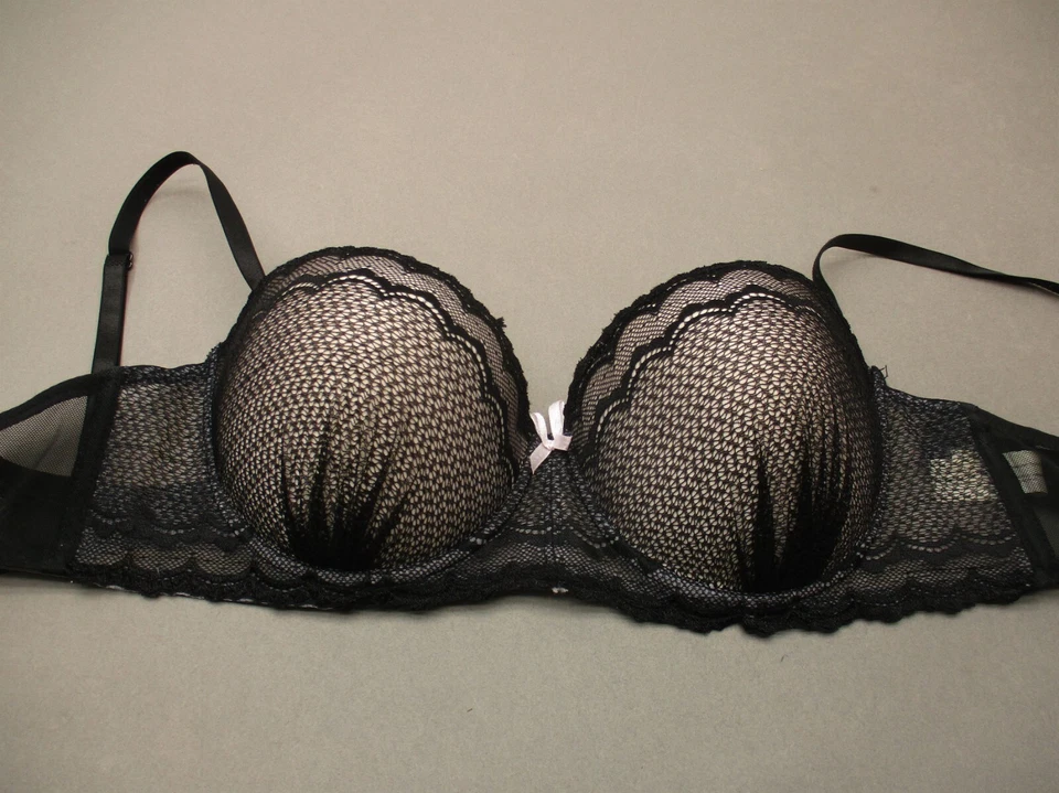 38C Jessica Simpson женщин черный кружева на косточках с подкладкой назад застежки без бретелек бюстгальтер 7D - Изображение 2 из 4