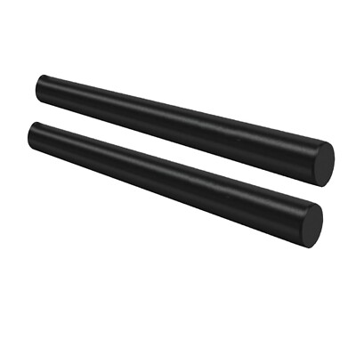Acetal Plastic Rod 1-1/2'' Diameter 12'' Length Round Opaque Black 2 Pack-Delrin