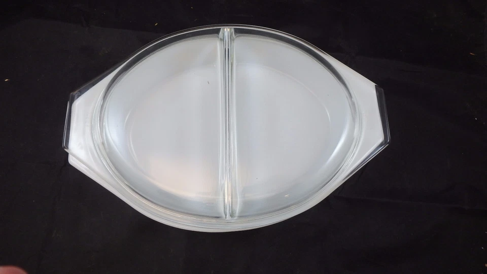 Vintage Pyrex Divisé Casserole avec Couvercle Ville Et Pays 1 1/2 Quart - Photo 2/4
