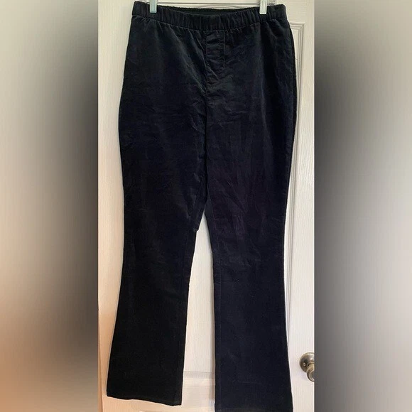 Pantalón Isaac Mizrahi Live Reg Terciopelo Largo Completo Corte Bota Bebé Negro Para Mujer Mediano