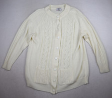 Vintage Women's Sweater Size L Cardigan Ivory White Bridge Gate