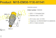 Original TURCK Proximity Switch NI15-EM30-Y1X-H1141 Induction Switch Sensor