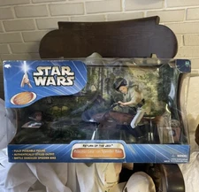 NIB STAR WARS Jedi  1st Ed 2003 25” Box Princess Leia On Speeder Bike ENDOR GEAR