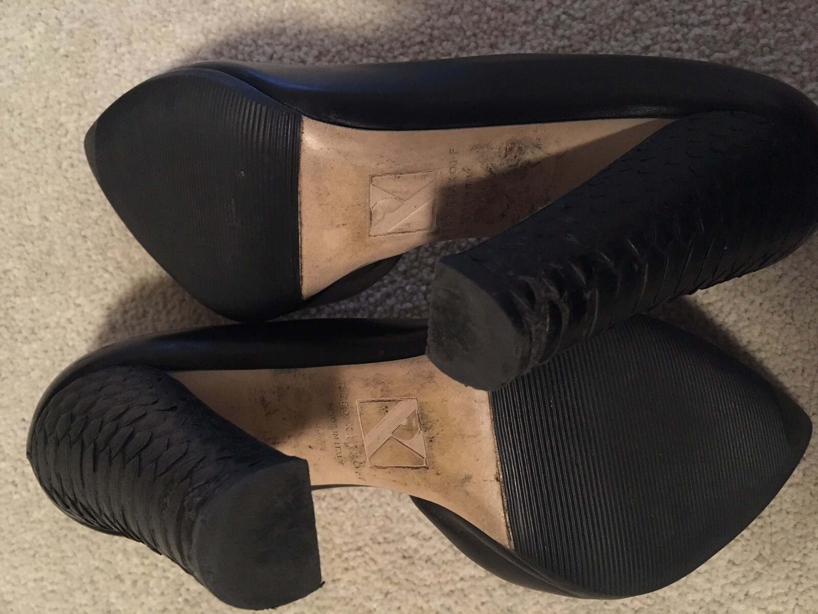 REED KRAKOFF Black Pumps with Mock Python Heels -… - image 5