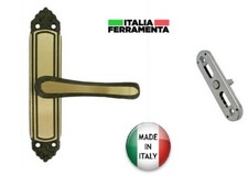 MANIGLIA CREMONESE GIGLIO FINESTRA  IN LEGNO MOVIMENTO 2 FORI IN OTTONE BRONZATO