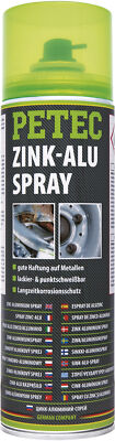 Petec Zinc Aluminium Spray Zinc Spray Aluminium Spray Silver 500ml
