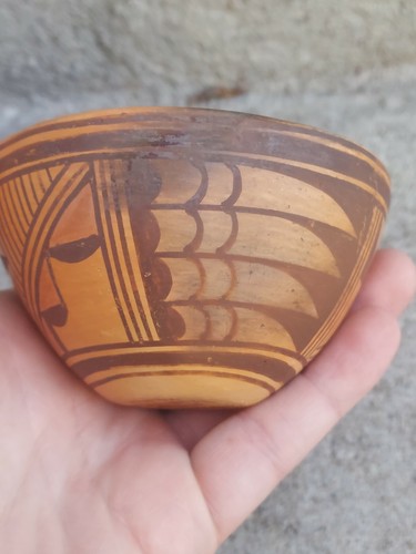 Barbara Maha Hopi ciotola ceramica Tewa Village Polaeen fatta a mano nativi americani - Foto 2 di 4