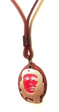 Che Guevara Pendant Revolutionist Resin Carved Adjustable Leather Necklace 