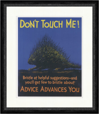 Dont touch me Große Krise Amerika Igel Poster 1929  Faks_Plakatwelt 767