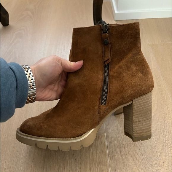 SAOLA NUOVO Paul Green Sloane Lug Sole Stivaletto Toffee Morbido Scamosciato Marrone Taglia 7 9 5