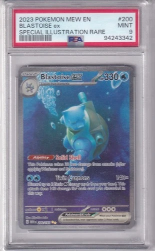 2023 POKEMON MEW EN-151 SPECIAL ILLUSTRATION RARE #200 BLASTOISE EX PSA 9