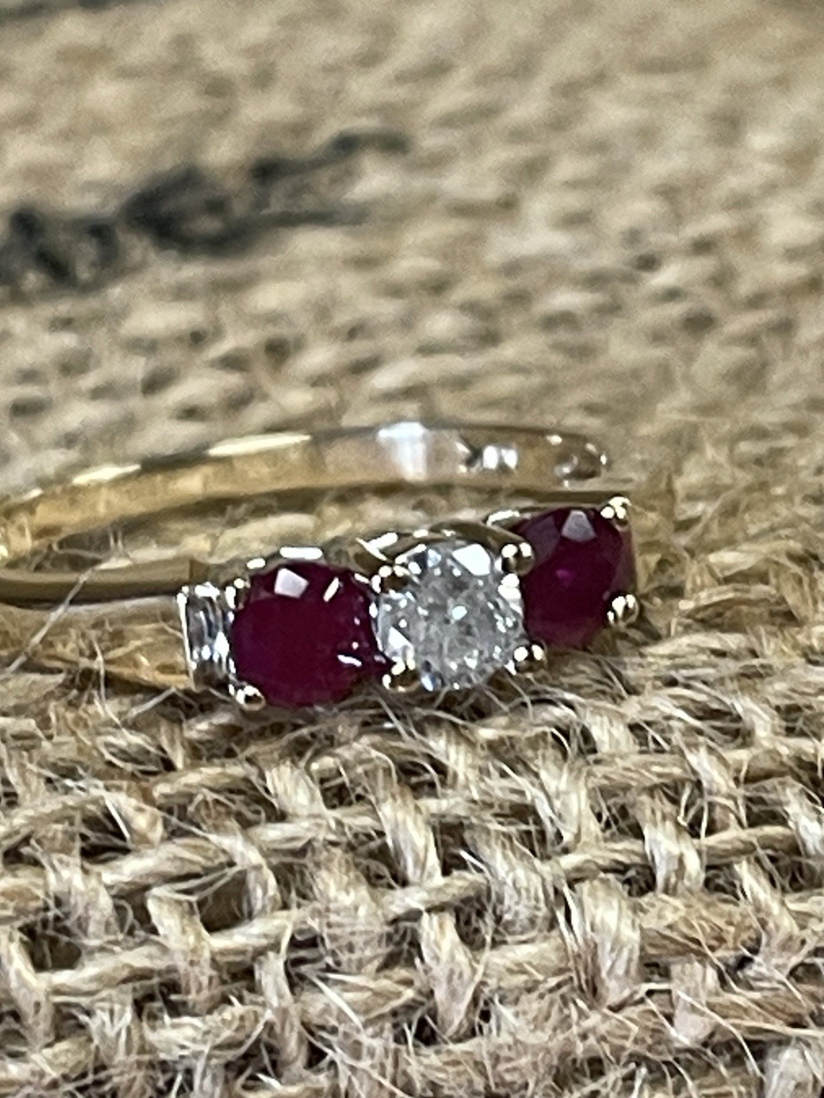 Three Stone Ruby and Diamond Engagement Ring In 1… - image 6