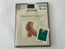 Nice Touch Shaping/Control Lycra Sheer Control Top Pantyhose Size C Off-black