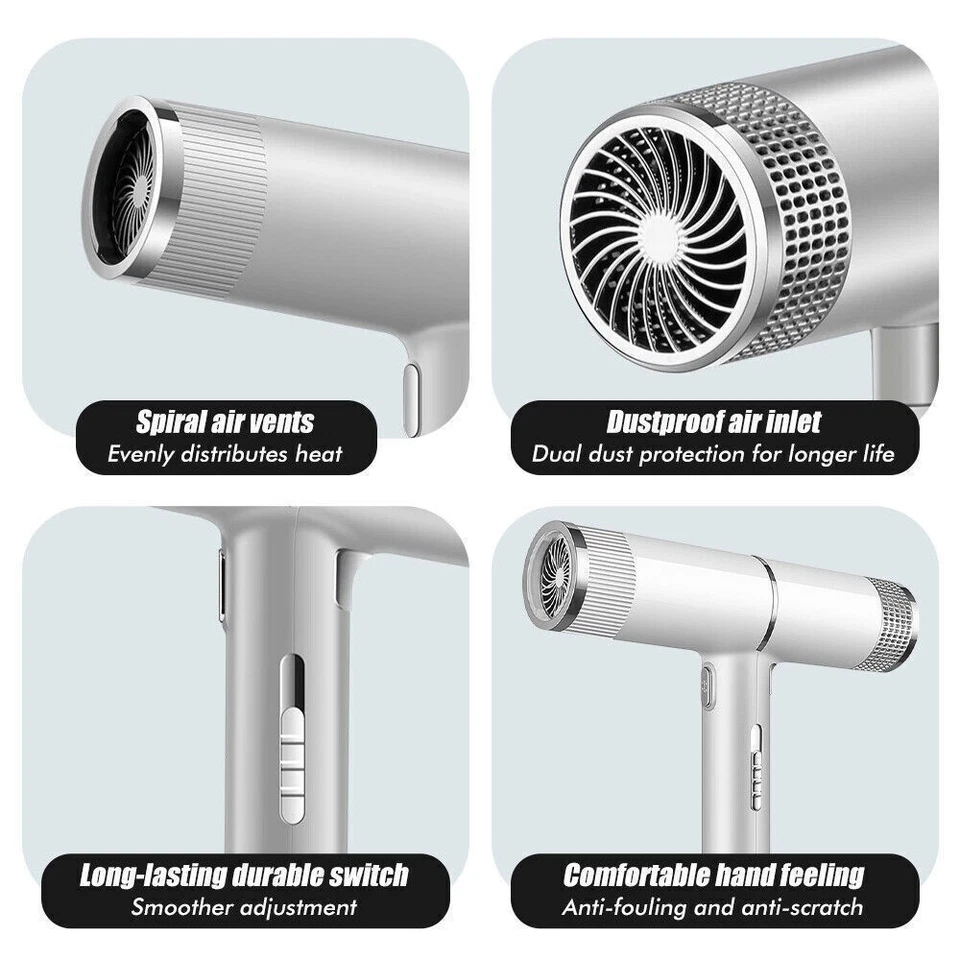 Secador de pelo profesional 2500 W soplador iónico negativo ventilador peinado secador de pelo Foto 4 de 4