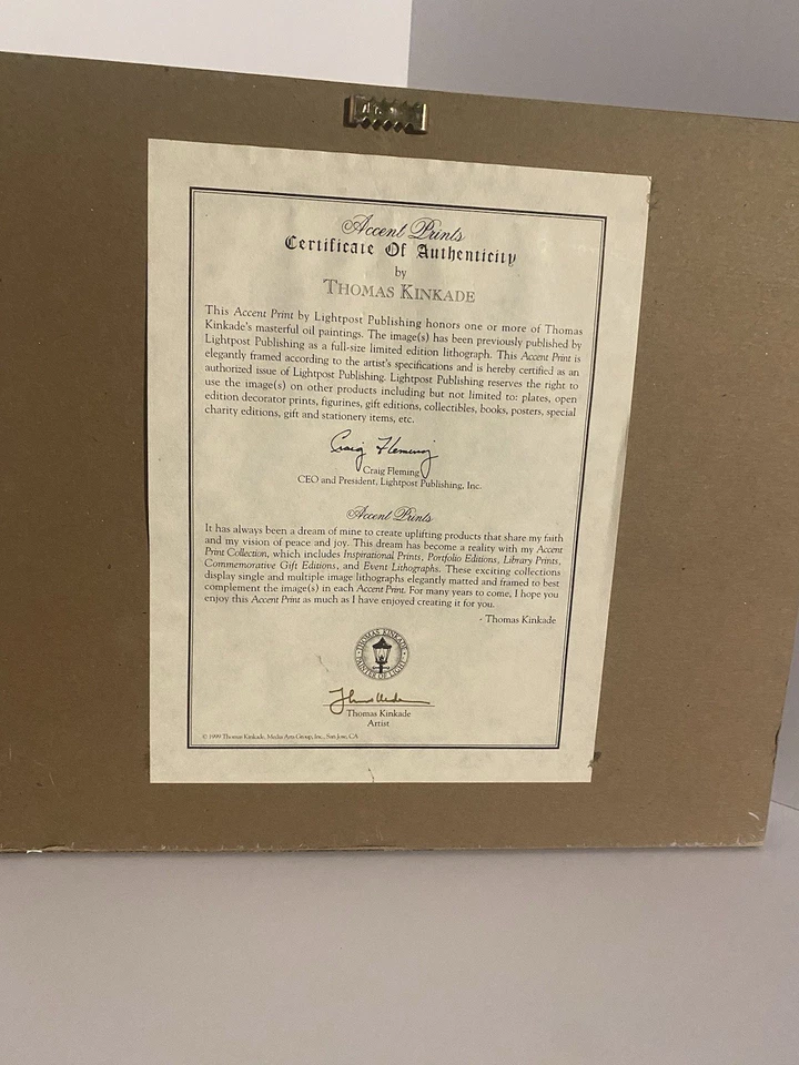 Impresión enmarcada de Thomas Kinkade “La luz de la paz” Foto 3 de 4