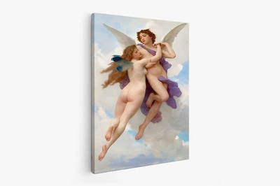Adolphe Bouguereau/Cupid and Psyche,1899,vintage /Canvas Wall Art Picture Print