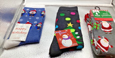 NWT 3 Christmas Socks Crew/ Calf Sz 4-10/ 5-9
